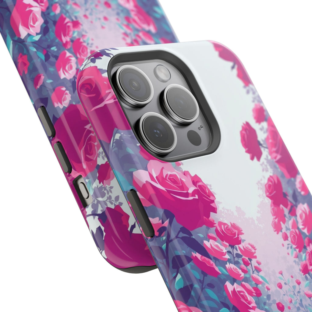 iPhone Cyan And Magenta Rose Garden Slim Everyday Designer Case · iPhone Case