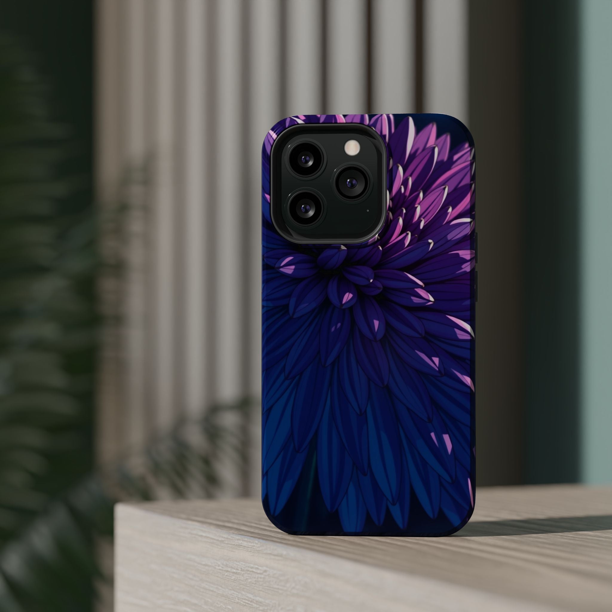 iPhone Indigo And Violet Chrysanthemum Classic Soft iPhone Finish · iPhone Case