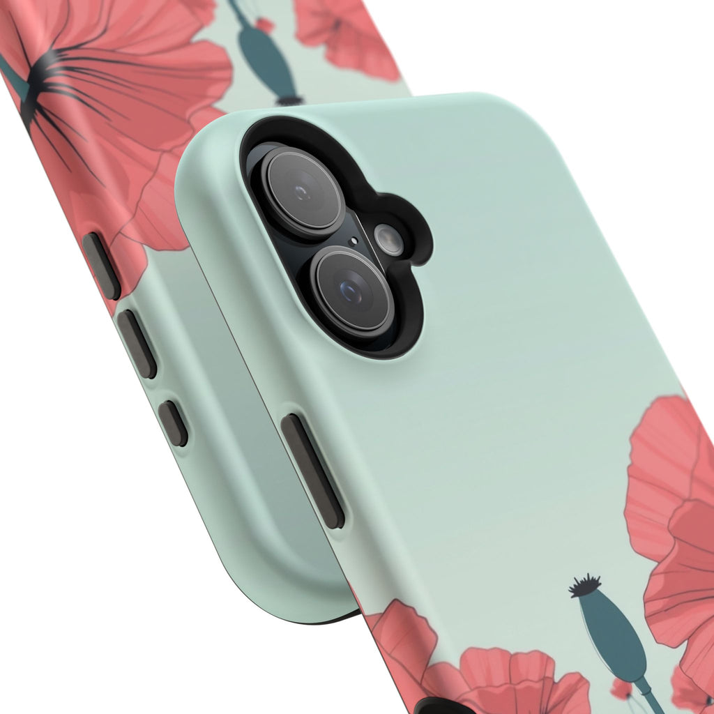 iPhone Mint And Blush Poppy Field Bold Modern Everyday Snap Case · iPhone Case