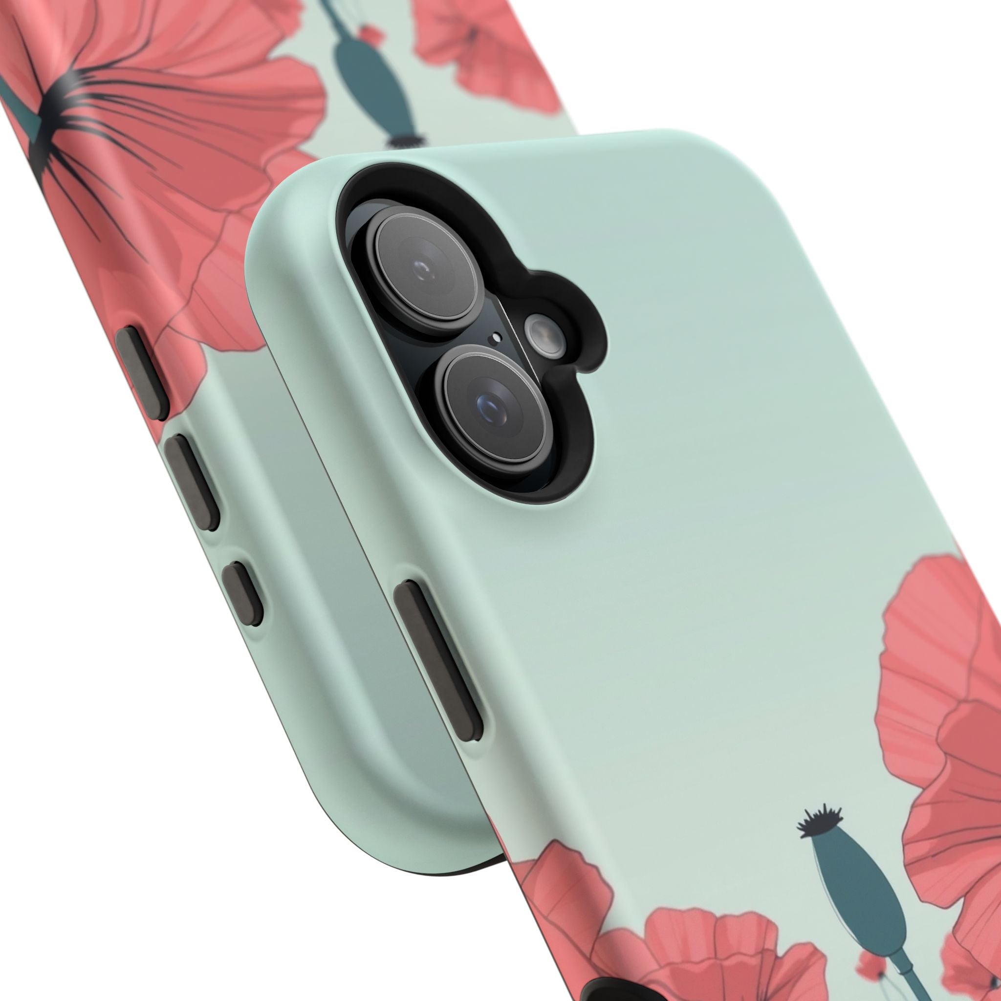 iPhone Mint And Blush Poppy Field Bold Modern Everyday Snap Case · iPhone Case