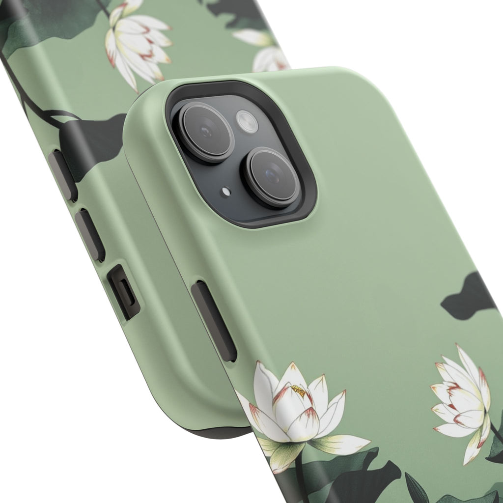 iPhone Sage And Ivory Lotus Pond Bold Modern Everyday Snap Case · iPhone Case