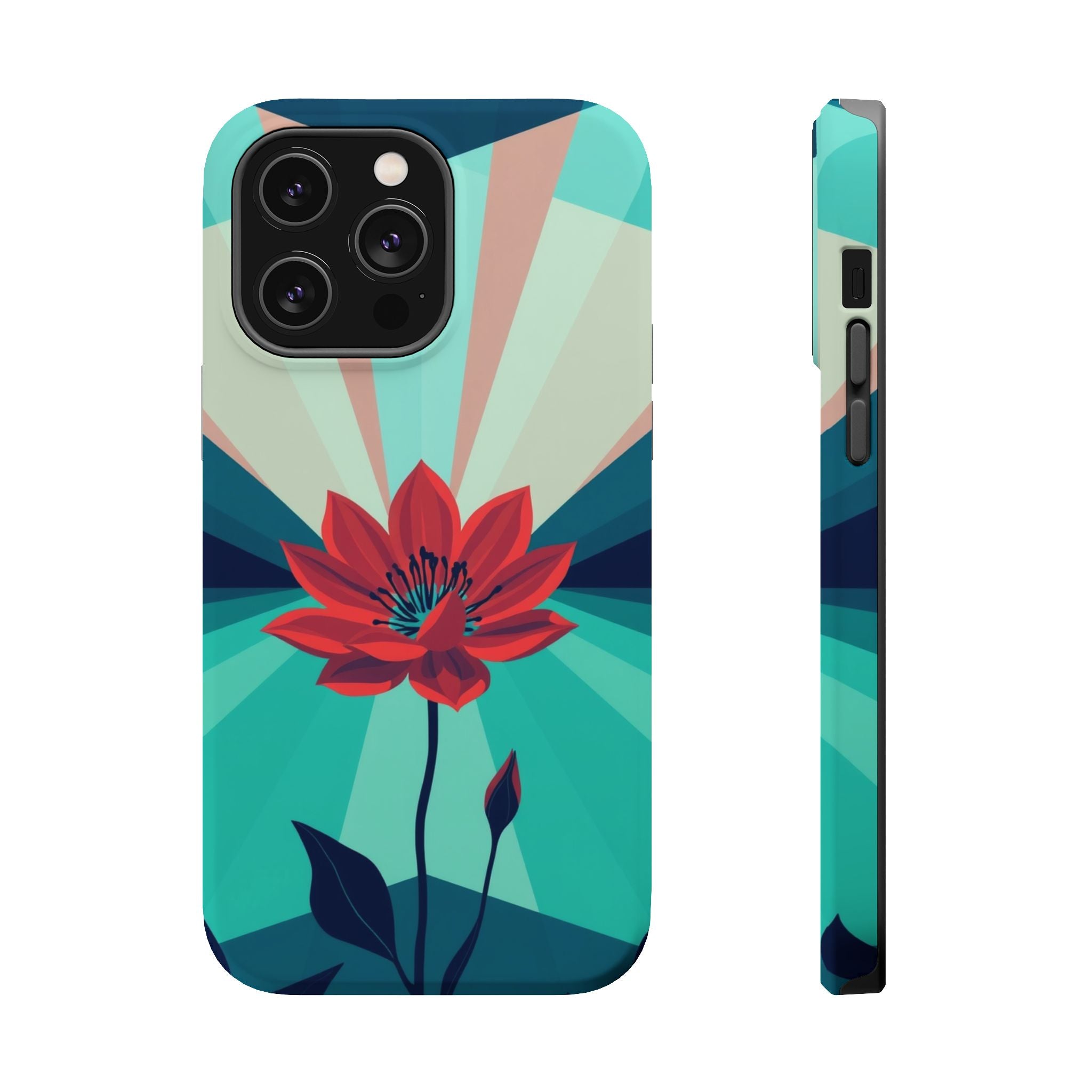iPhone Teal And Coral Night Bloomer Slim Everyday Designer Case · iPhone Case