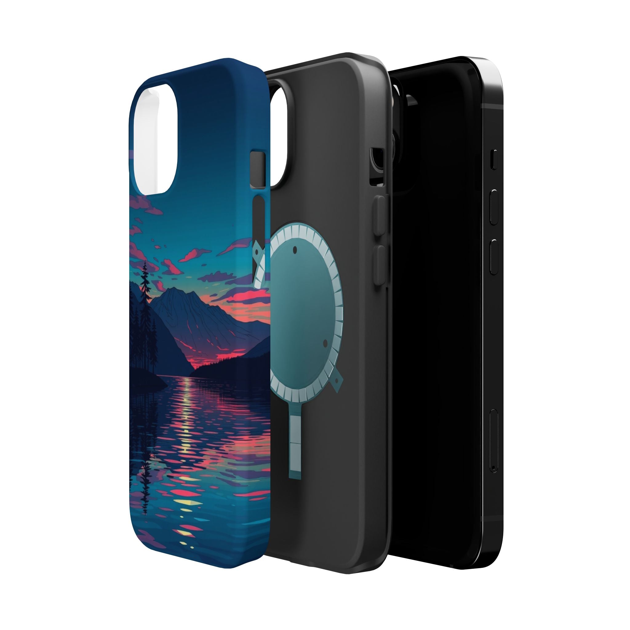 iPhone Vibrant Lake at Twilight Design Slim Everyday Designer Case · iPhone Case