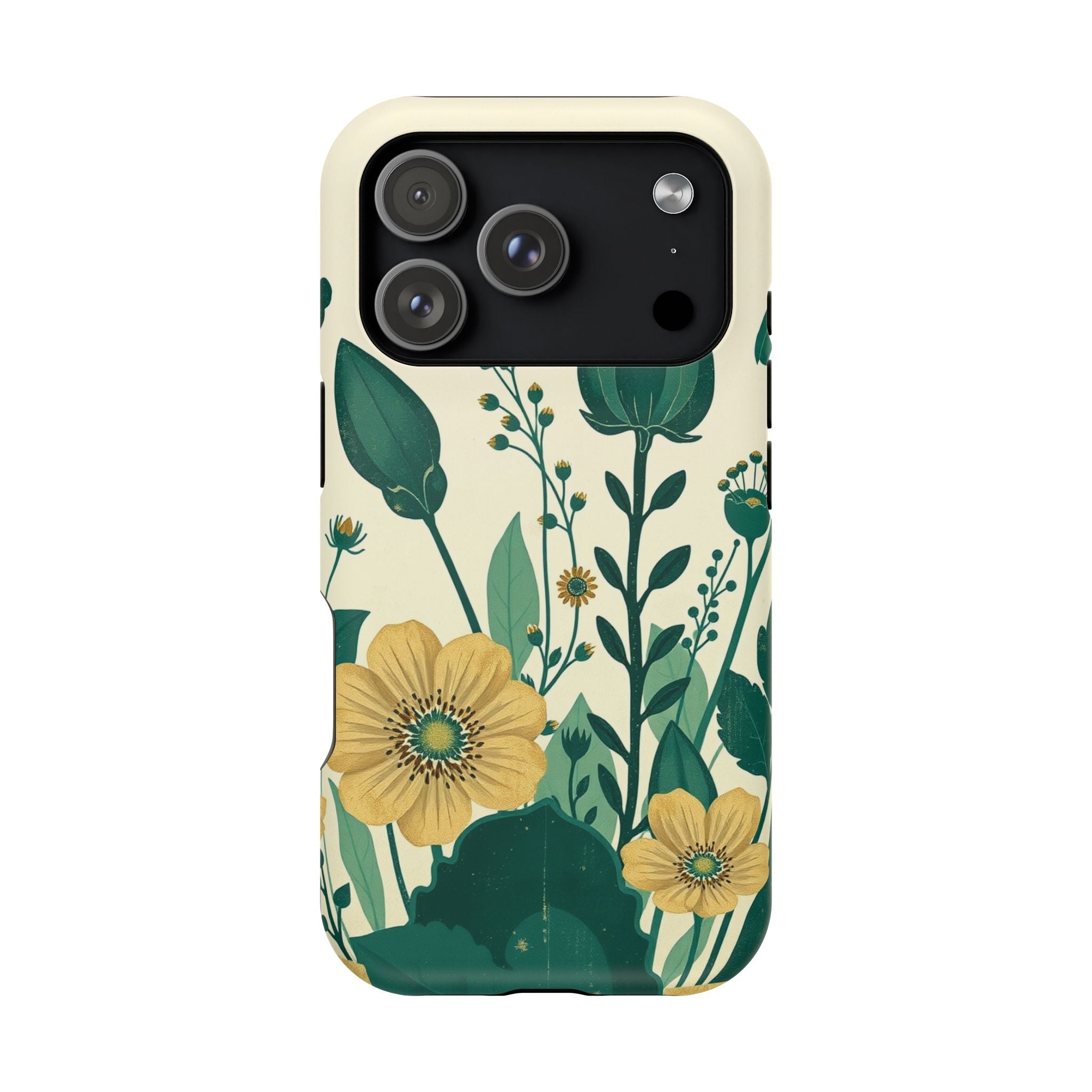 iPhone Emerald Green And Gold Pressed Botanicals Clean iPhone Minimal · iPhone C