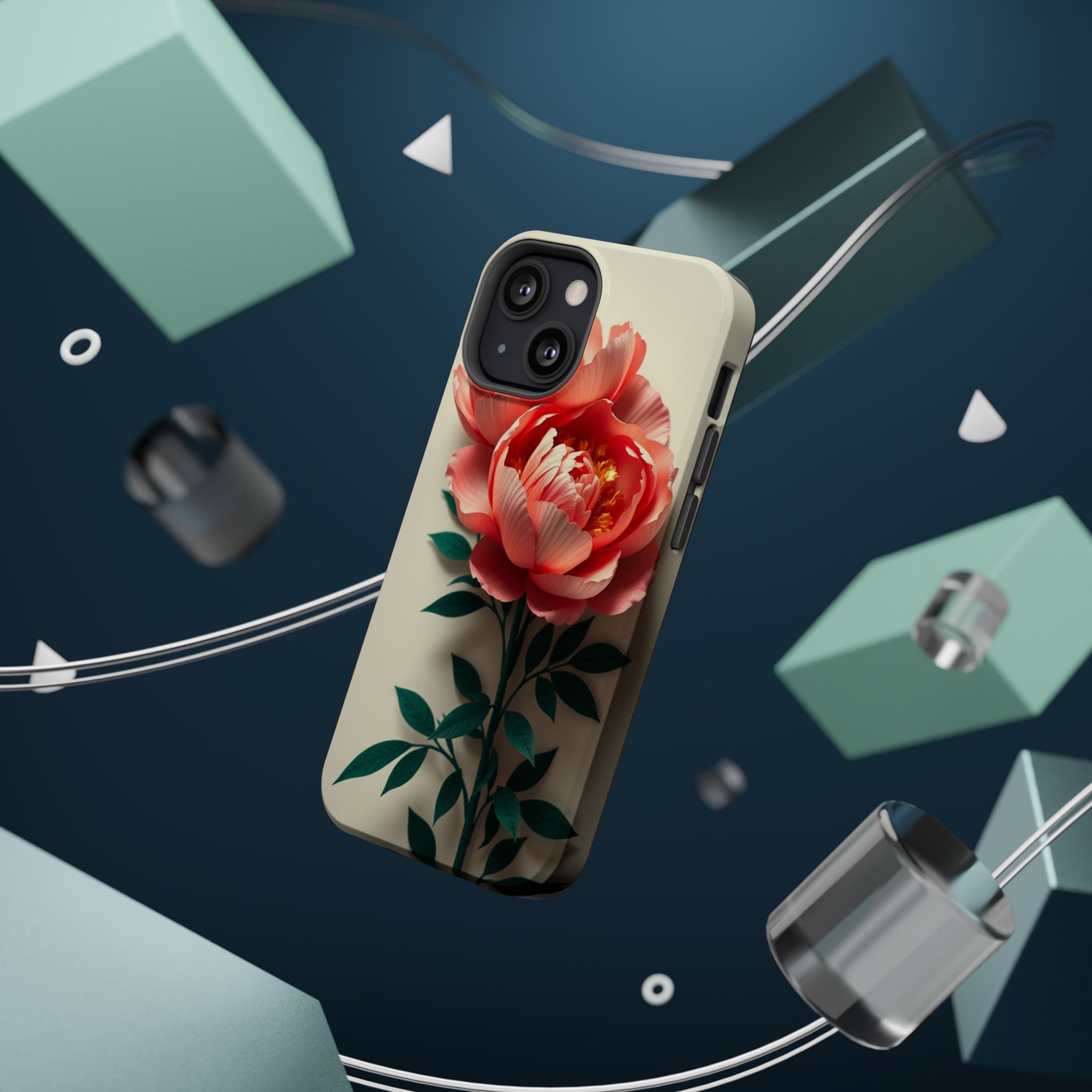iPhone Emerald Green And Gold Peony Bouquet Slim iPhone Everyday · iPhone Case