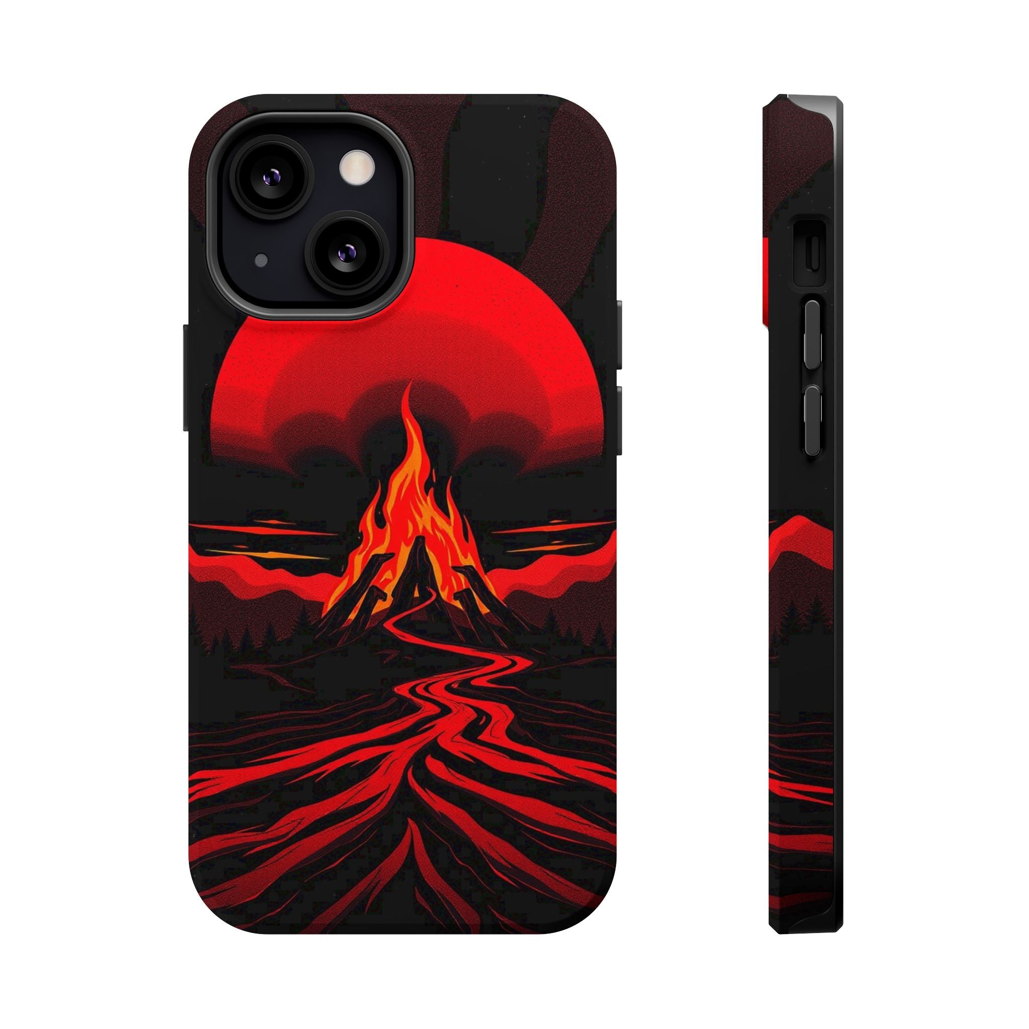 iPhone Black And Crimson Wildfire Glow Slim Everyday Designer Case · iPhone Case