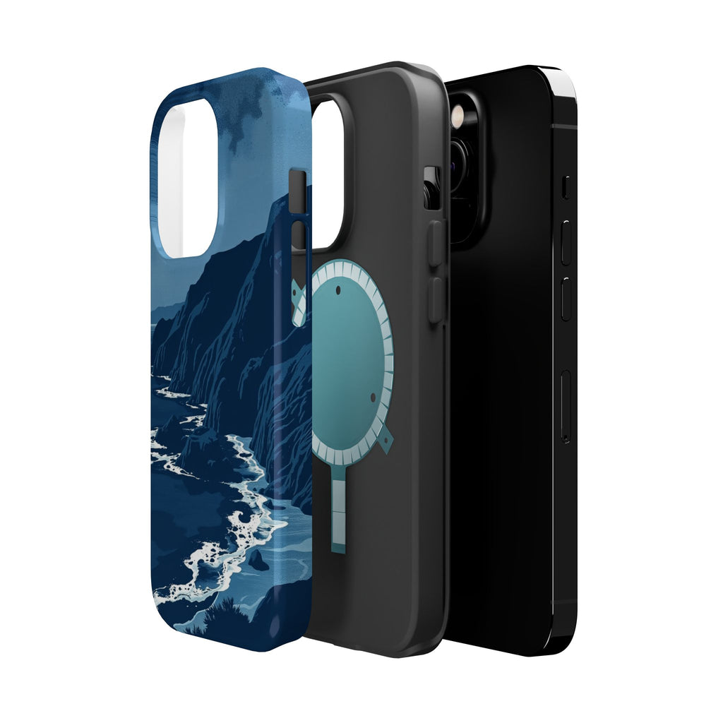 iPhone Midnight Blue And Silver Hibiscus Coast Carry Case Slim Snap Case · iPhon