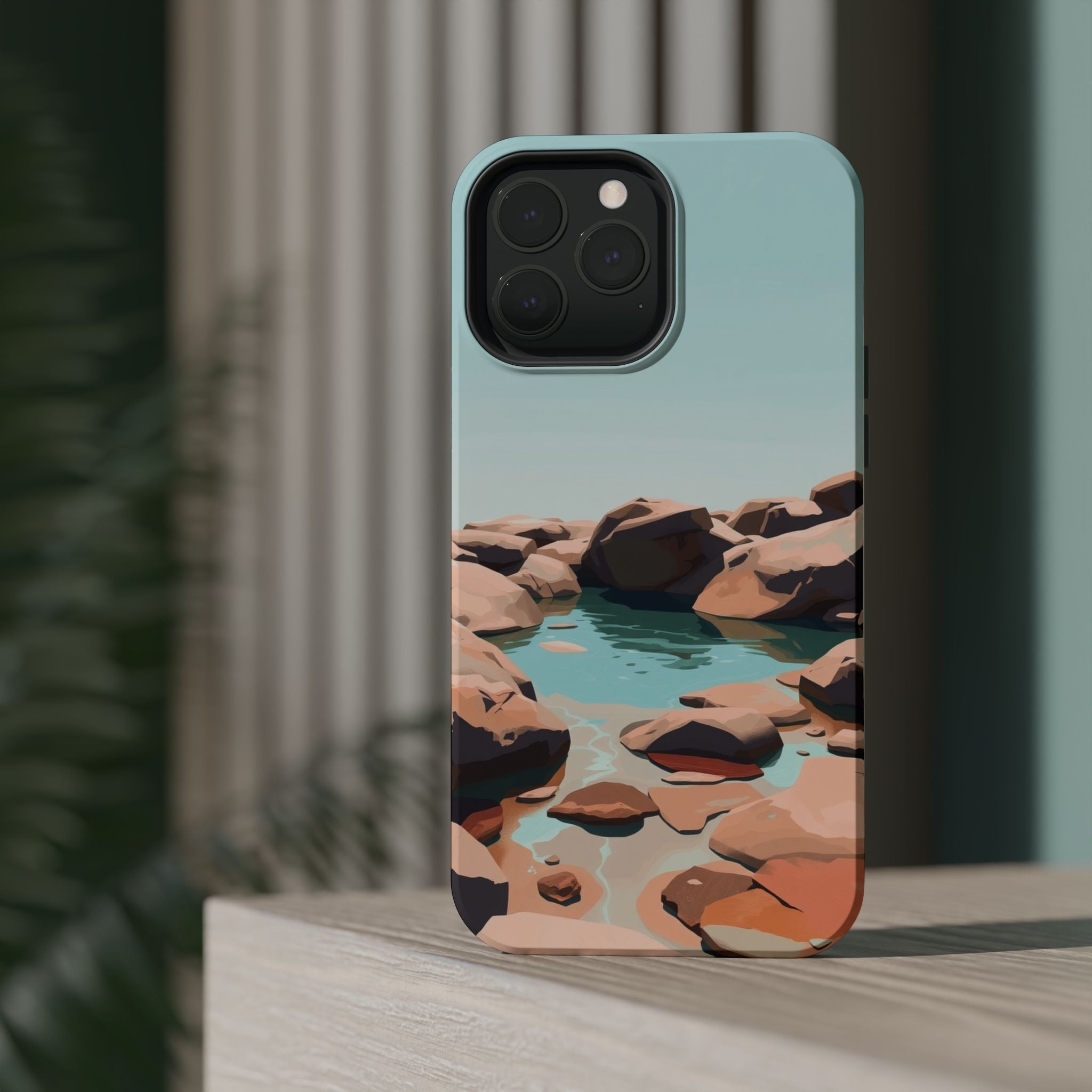 iPhone Tidal Pool Oil Painting Impressionist Slim iPhone Everyday · iPhone Case