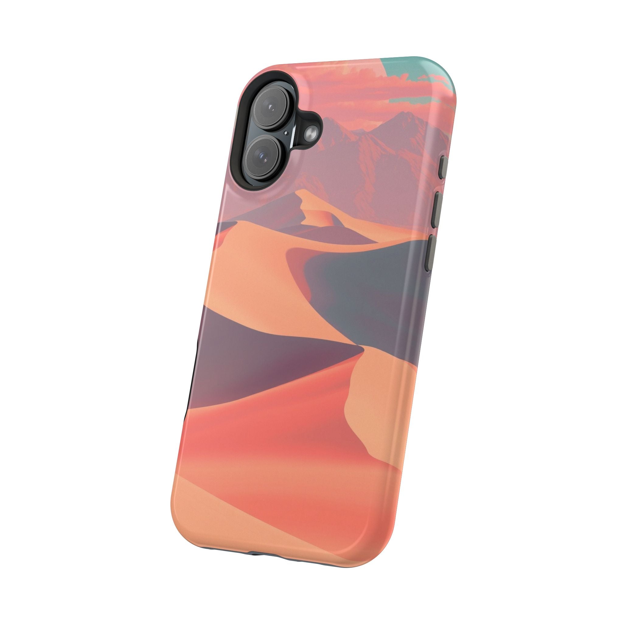 iPhone Teal And Coral Desert Dunes Bold Modern Everyday Snap Case · iPhone Case