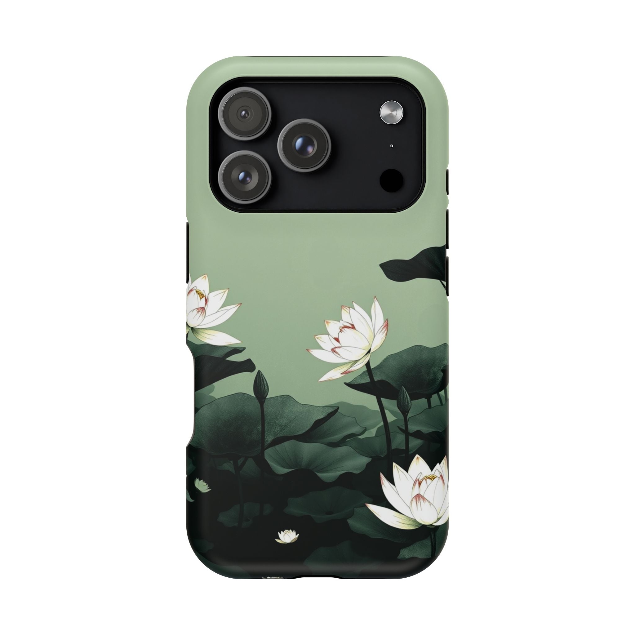 iPhone Sage And Ivory Lotus Pond Bold Modern Everyday Snap Case · iPhone Case
