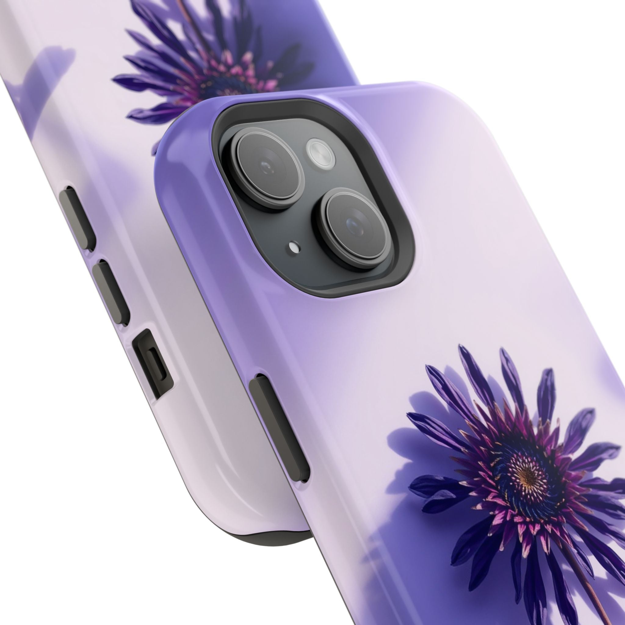 iPhone Indigo And Violet Dried Flower Flat Lay Soft iPhone Finish · iPhone Case