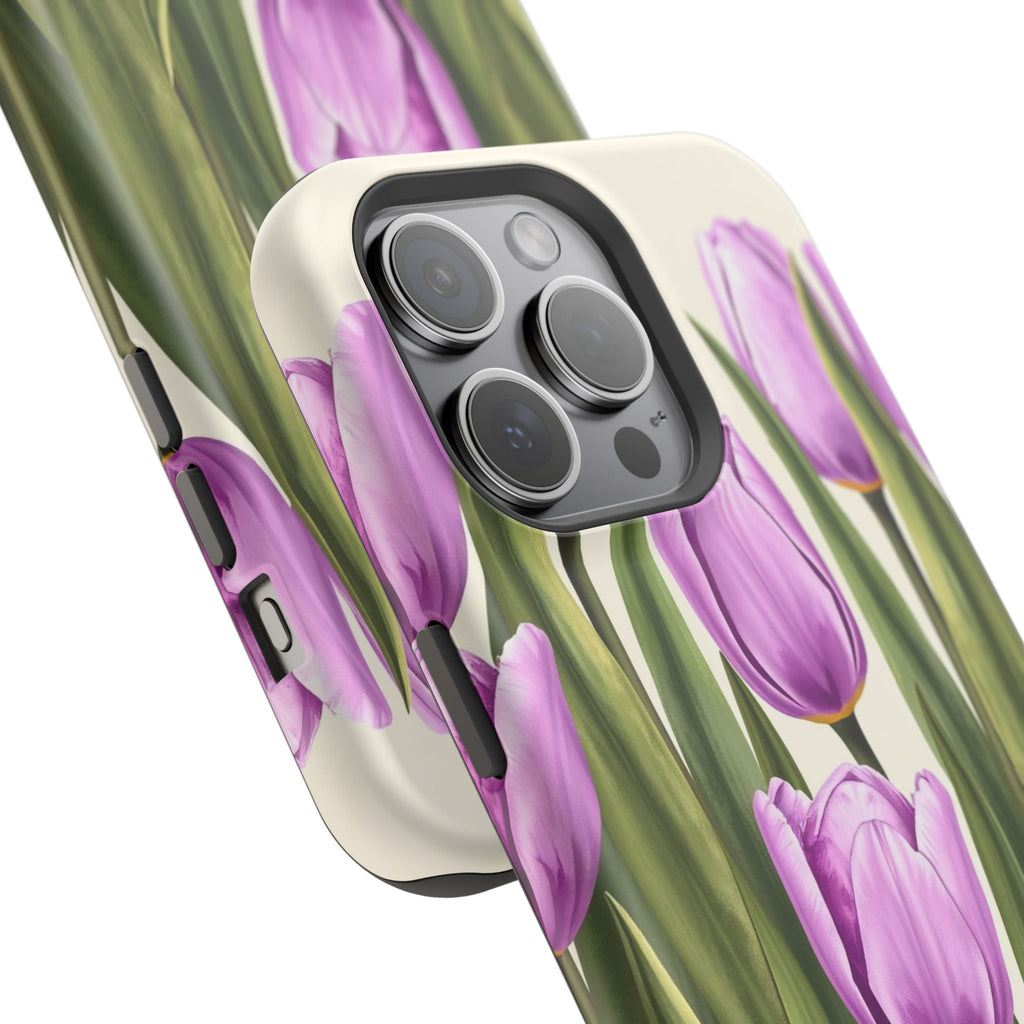 iPhone Tulip Row Electric Art 14 Bold Modern Everyday Snap Case · iPhone Case