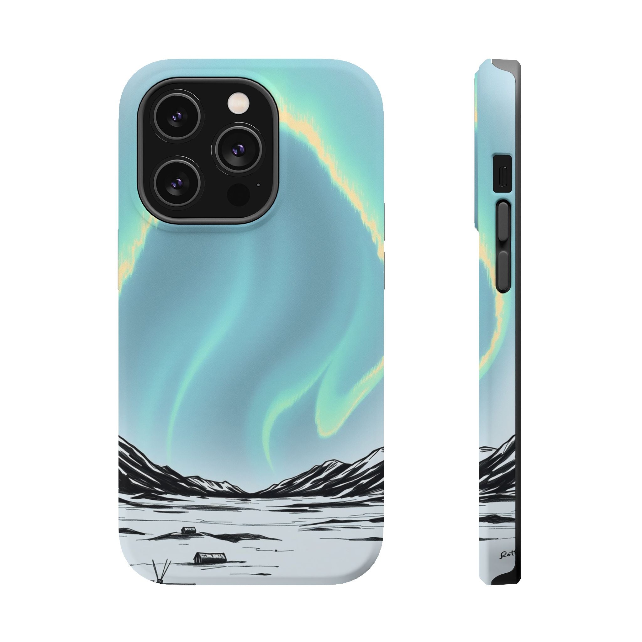 iPhone Charcoal And Copper Northern Lights Slim iPhone Everyday · iPhone Case