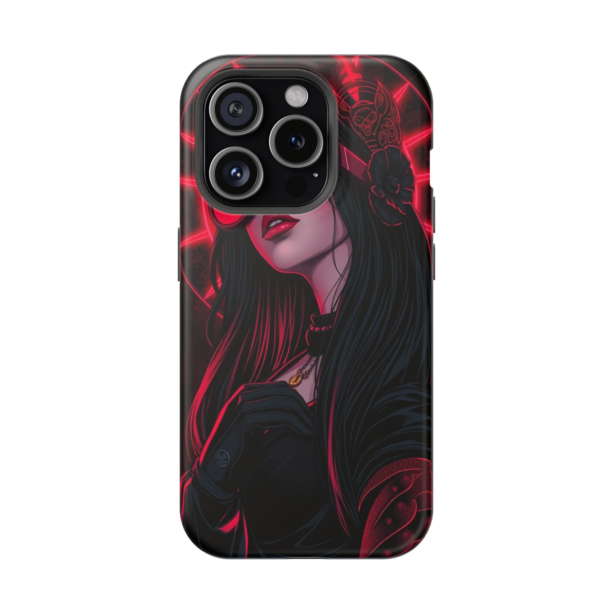 iPhone Black And Crimson Art Nouveau Female Slim Everyday Designer Case · iPhone