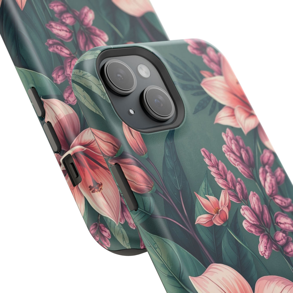 iPhone Mint And Blush Jungle Floral Slim Everyday Designer Case · iPhone Case