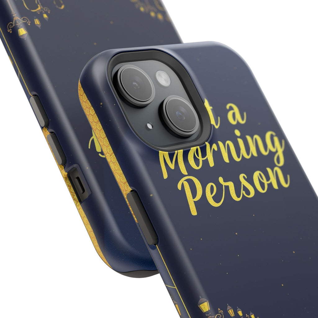 iPhone Midnight Blue And Silver Not a Morning Person Slim Snap Case · iPhone Cas