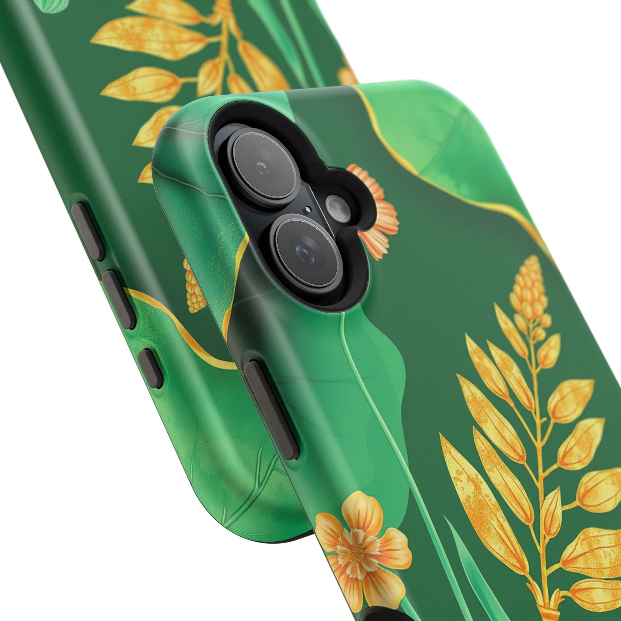 iPhone Emerald Green And Gold Botanical Illustration Ga Slim Snap Case · iPhone