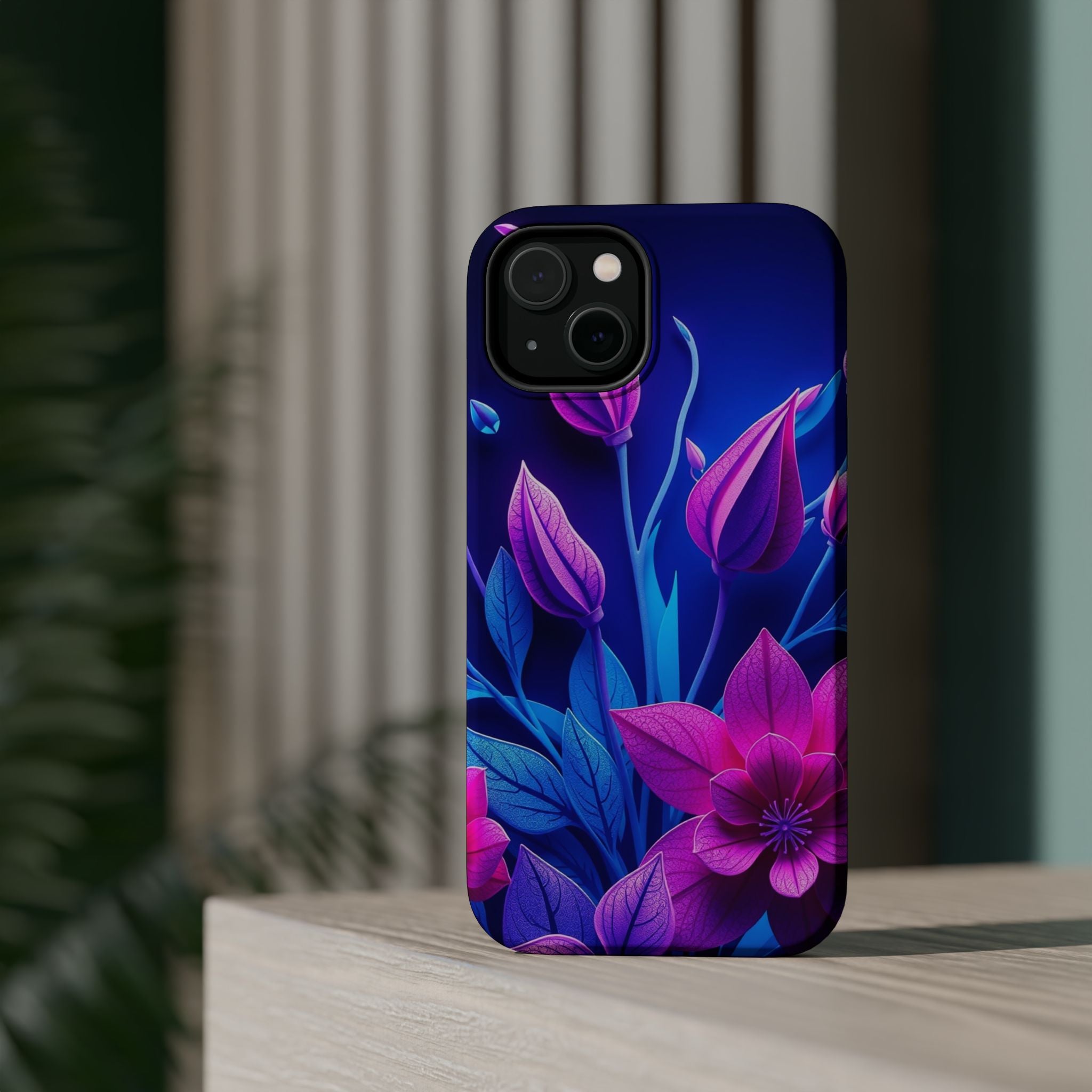 iPhone Neon Floral Paper Cut Art Bold Modern Everyday Snap Case · iPhone Case