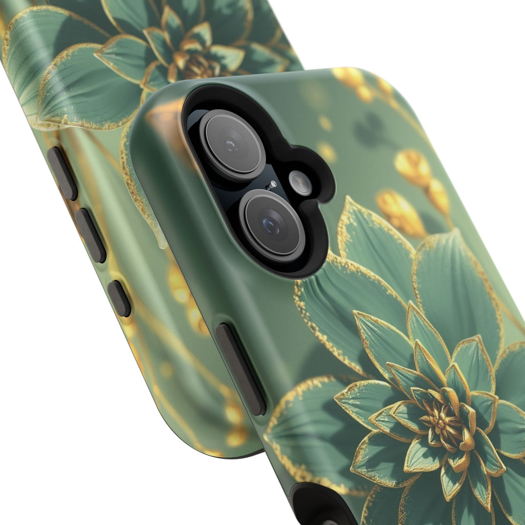 iPhone Floral Gold Foil Pixel Art -Bit Slim Everyday Designer Case · iPhone Case