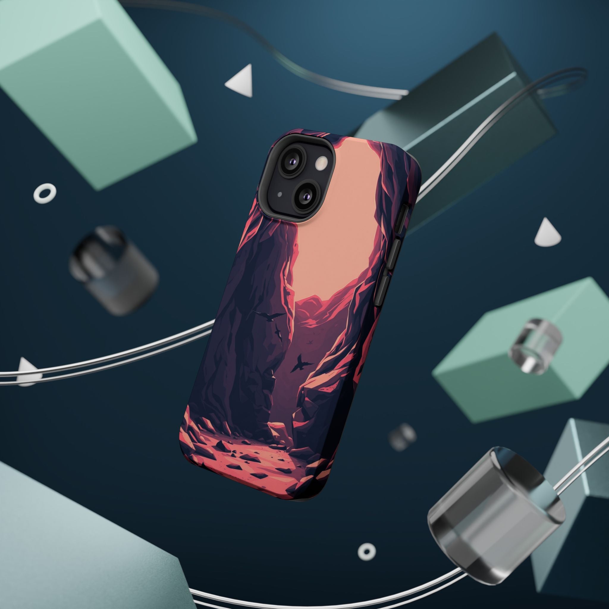 iPhone Rose Pink And Cream Dark Crystal Cave Slim Everyday Designer Case · iPhon