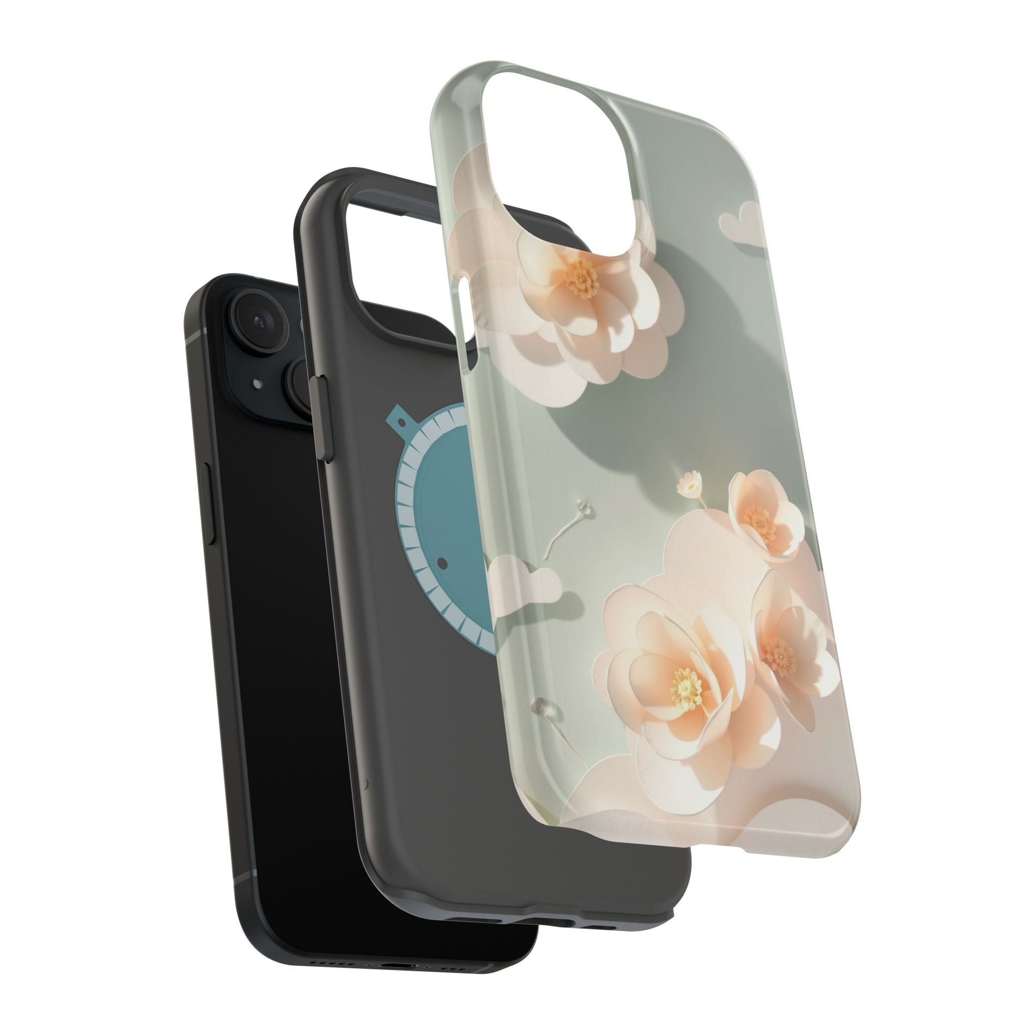 iPhone Sage And Ivory Pastel Floral Cloud Slim iPhone Everyday Designer · iPhone