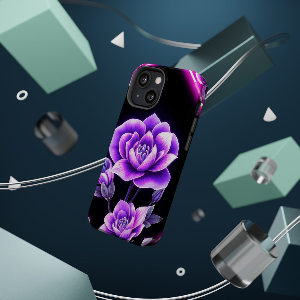 iPhone Floral Ombre Neon Cyberpunk Bold Modern Everyday Snap Case · iPhone Case