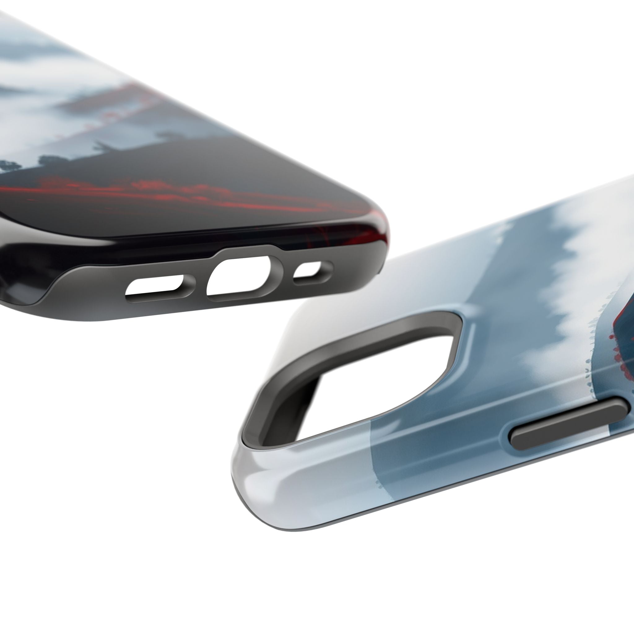iPhone Black And Crimson Fog Rolling Over Hills Soft iPhone Finish · iPhone Case