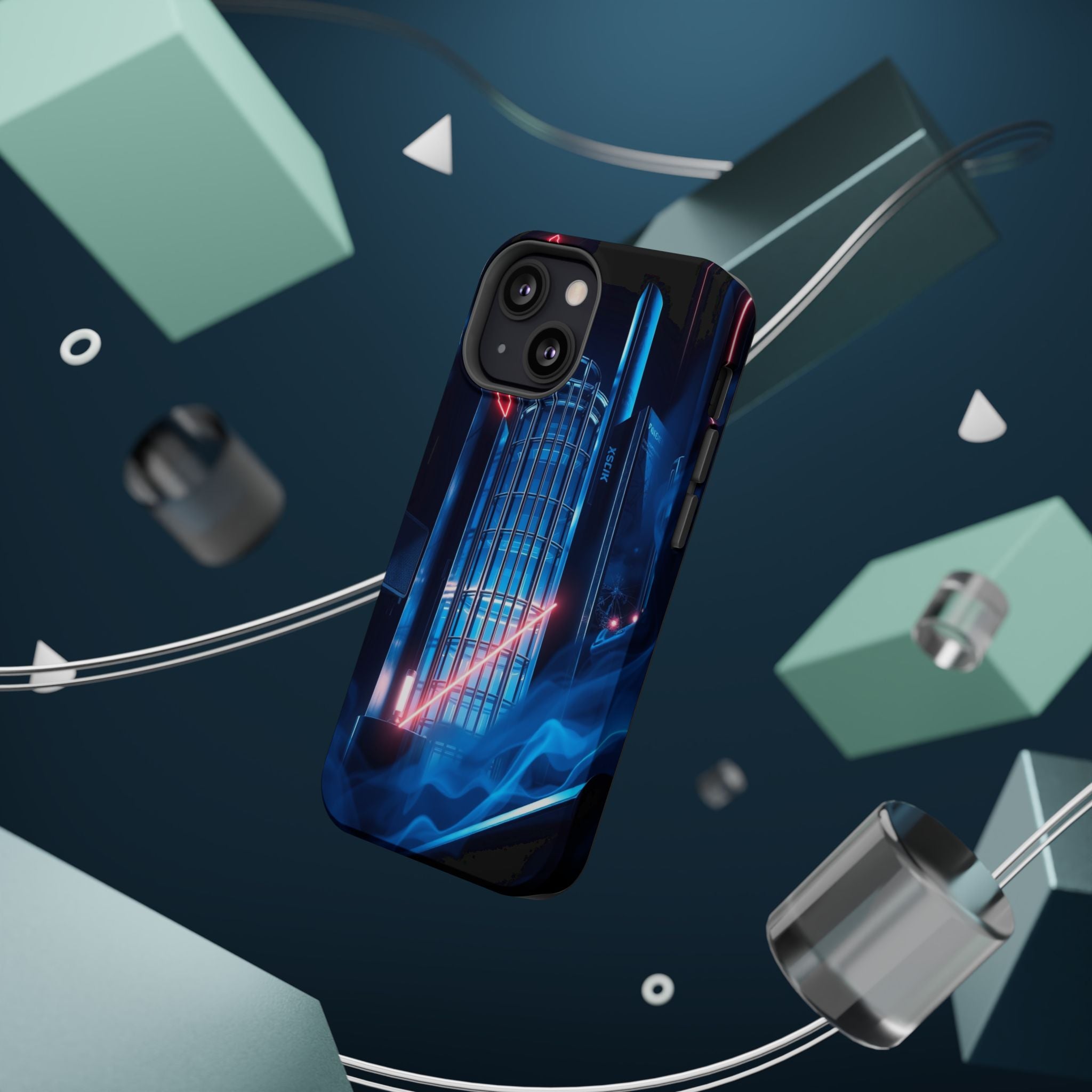 iPhone Midnight Blue And Silver Bauhaus Composition Slim Snap Case · iPhone Case