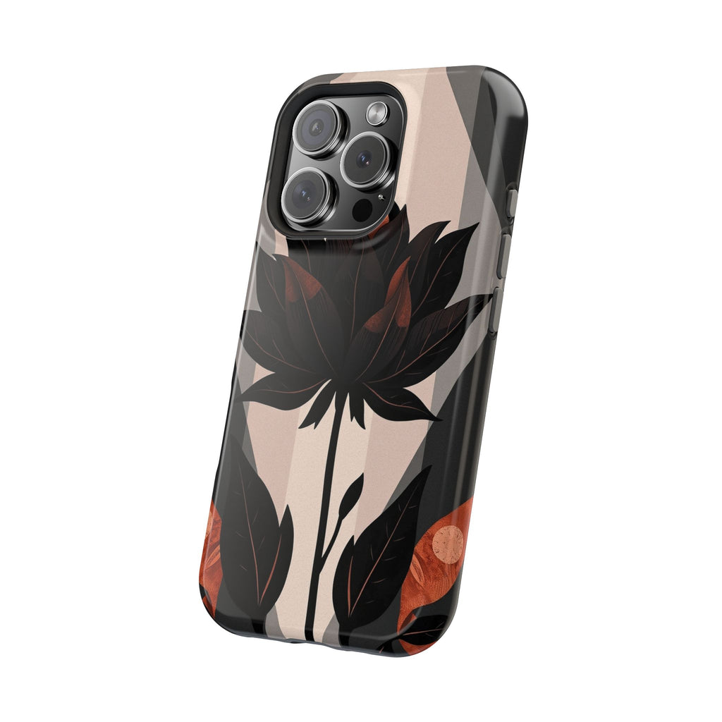 iPhone Charcoal And Copper Floral Silhouette Slim iPhone Everyday · iPhone Case