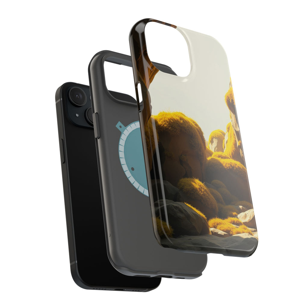 iPhone Mustard And Rust Moss Covered Rocks Slim iPhone Everyday · iPhone Case