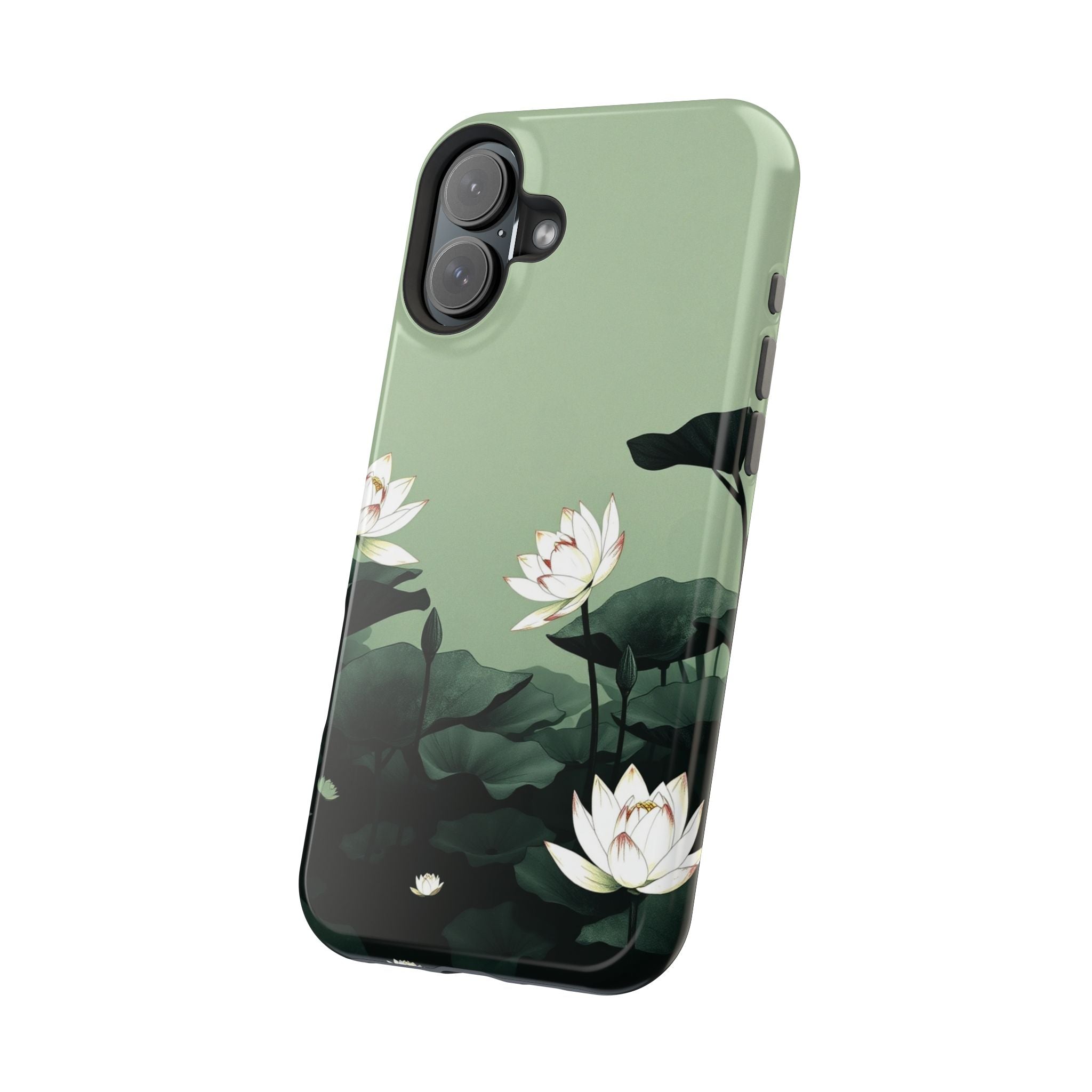 iPhone Sage And Ivory Lotus Pond Bold Modern Everyday Snap Case · iPhone Case