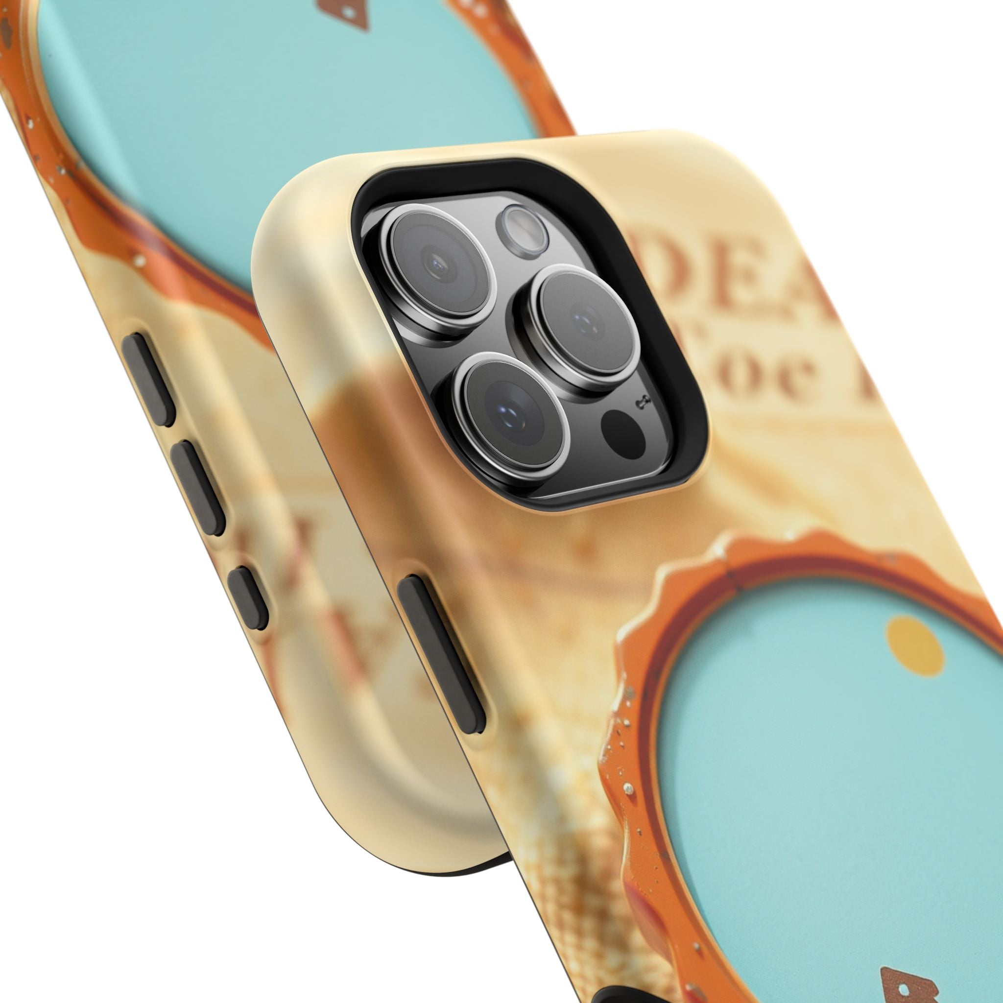 iPhone Burnt Orange And Sand Retro Travel Badge Soft Finish Everyday Case · iPho