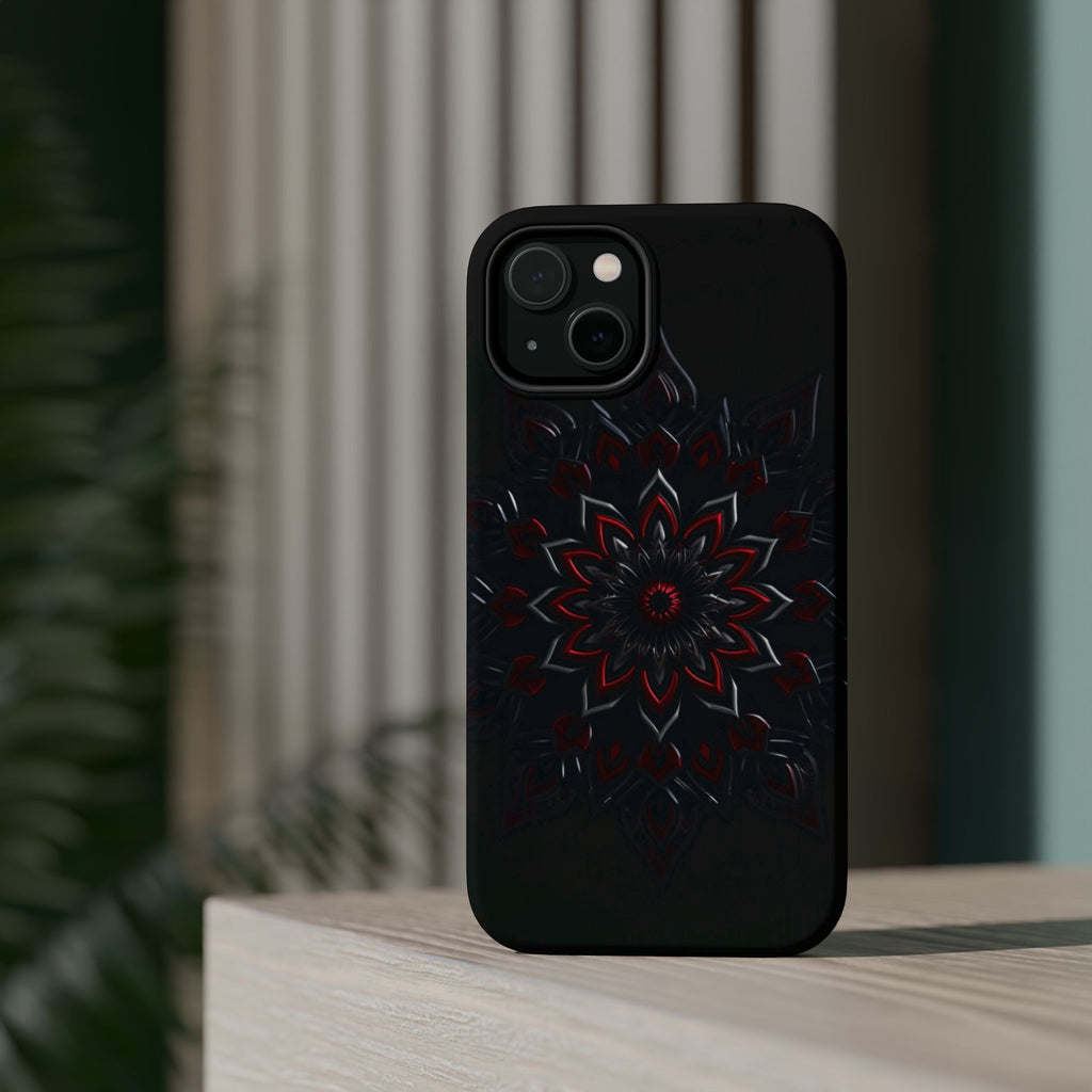 iPhone Black And Crimson Floral Mandala Slim Everyday iPhone Designer · iPhone C
