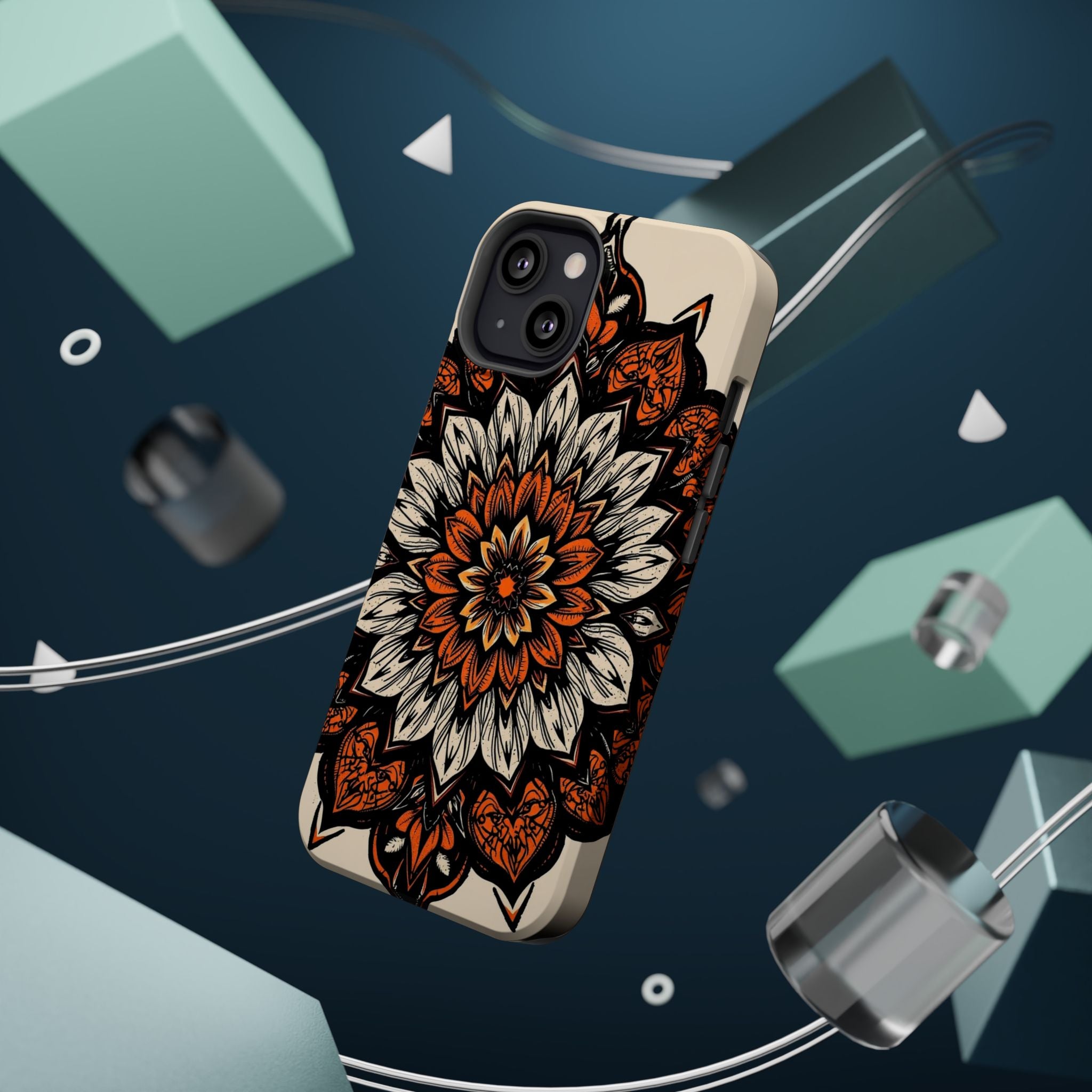 iPhone Burnt Orange And Sand Floral Mandala Slim Snap Cas Carry Case · iPhone Ca