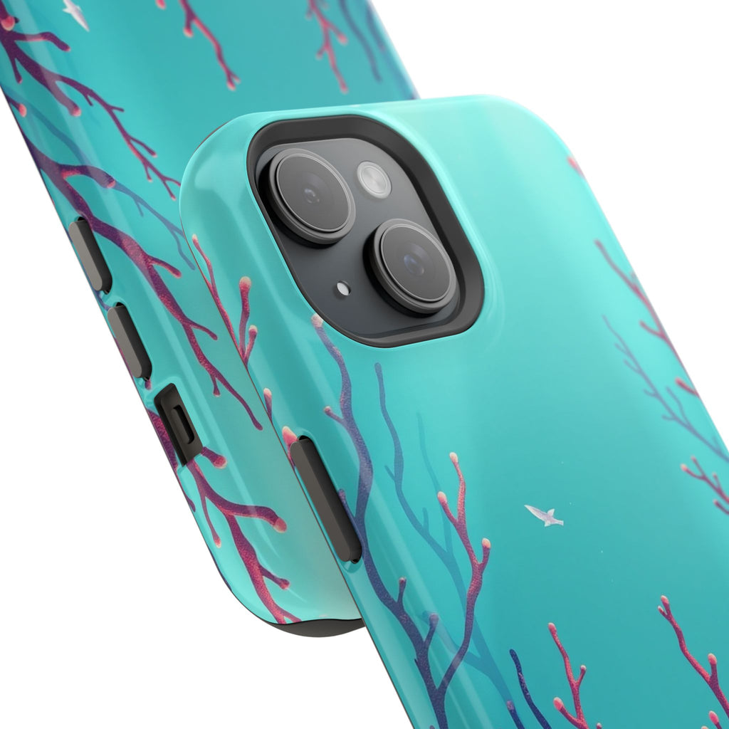 iPhone Teal And Coral Kelp Forest Bold Modern Everyday Snap Case · iPhone Case