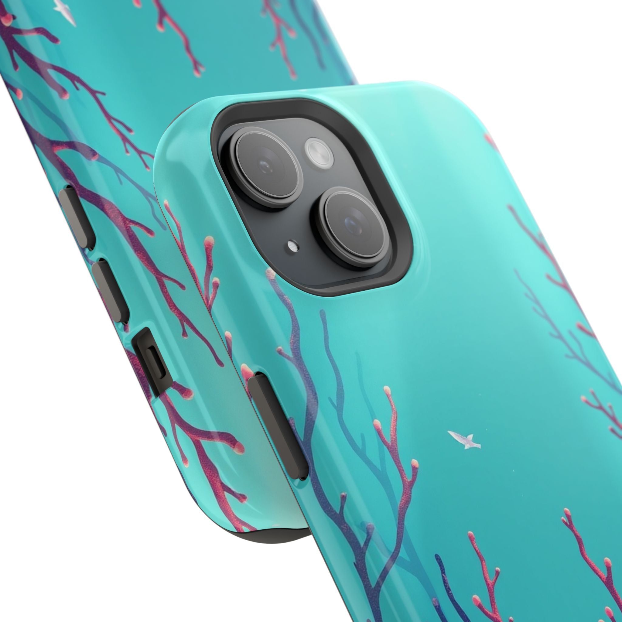 iPhone Teal And Coral Kelp Forest Bold Modern Everyday Snap Case · iPhone Case