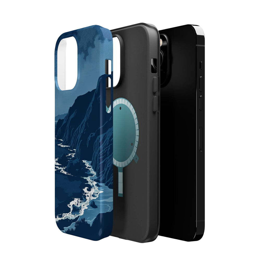 iPhone Midnight Blue And Silver Hibiscus Coast Carry Case Slim Snap Case · iPhon