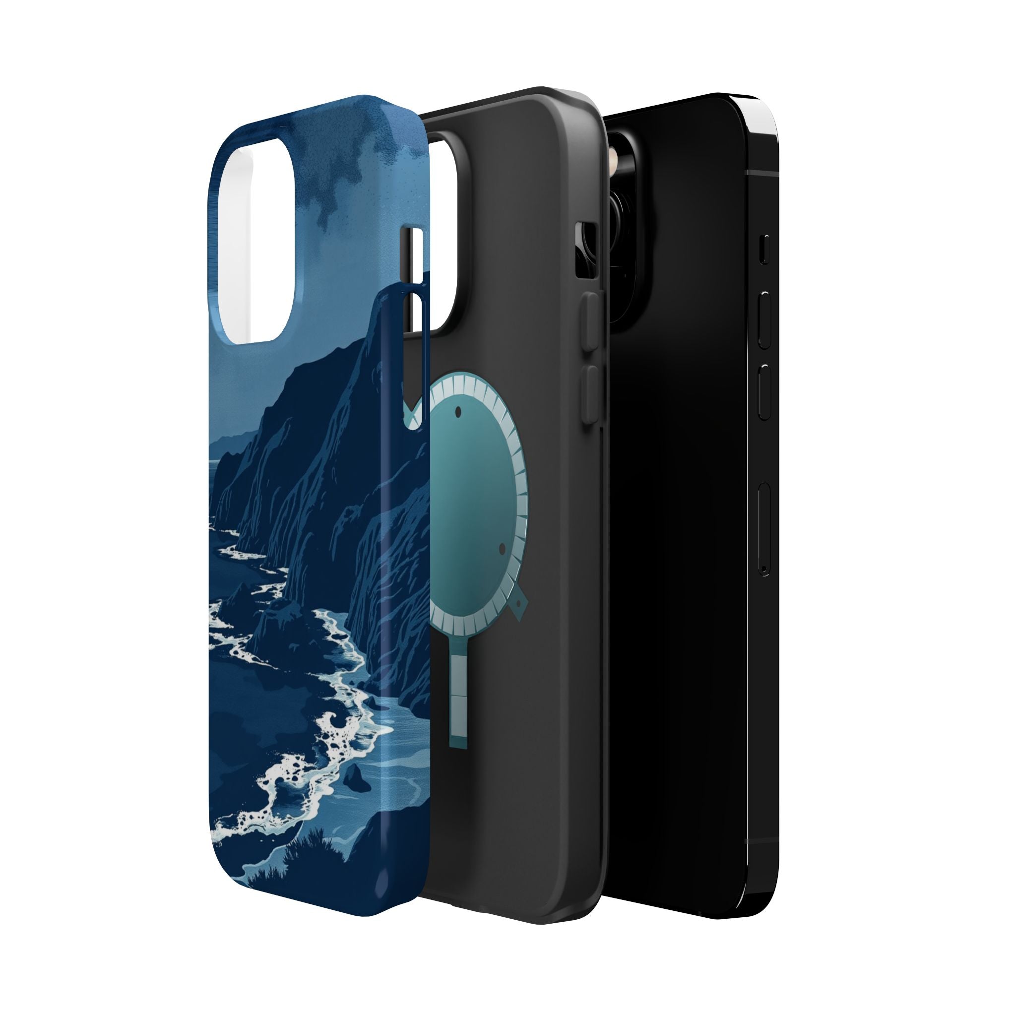 iPhone Midnight Blue And Silver Hibiscus Coast Carry Case Slim Snap Case · iPhon