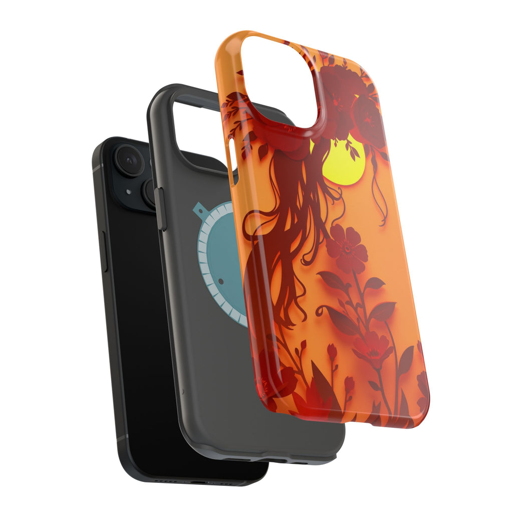 iPhone Sunset Amber And Peach Floral Crown Slim iPhone Everyday · iPhone Case