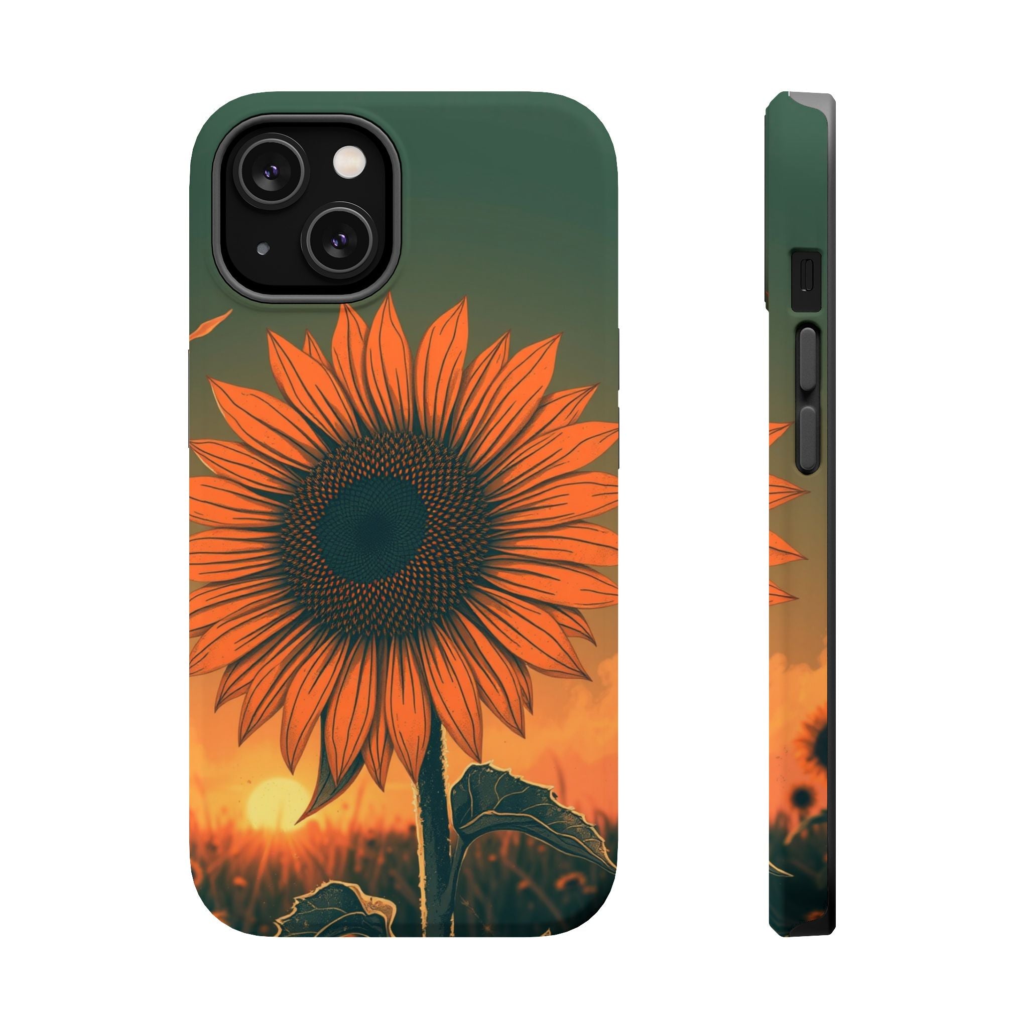iPhone Charcoal And Copper Sunflower Prairie Slim iPhone Everyday · iPhone Case