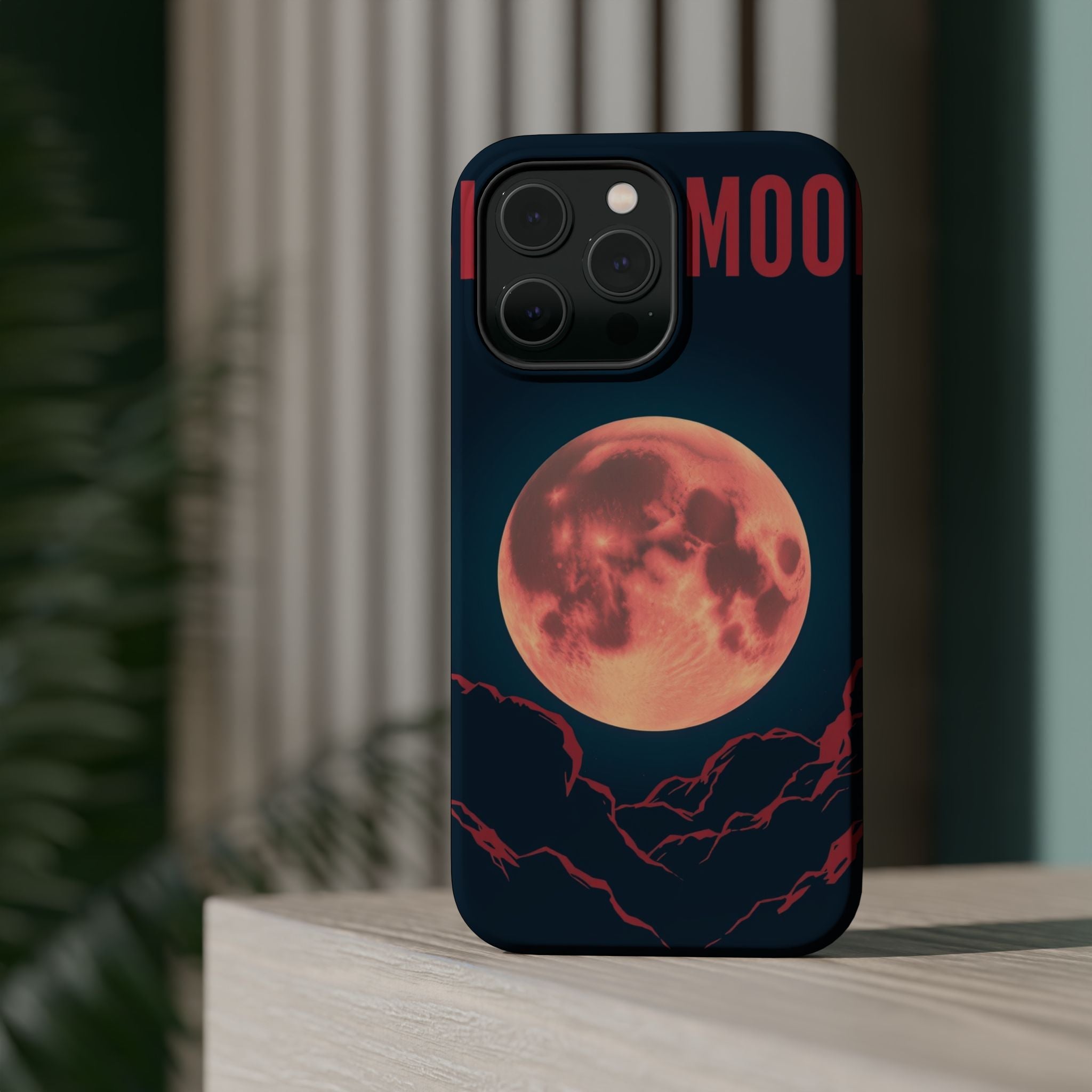 iPhone Blood Moon Rise Vintage Retro Poster Slim Everyday Designer Case · iPhone
