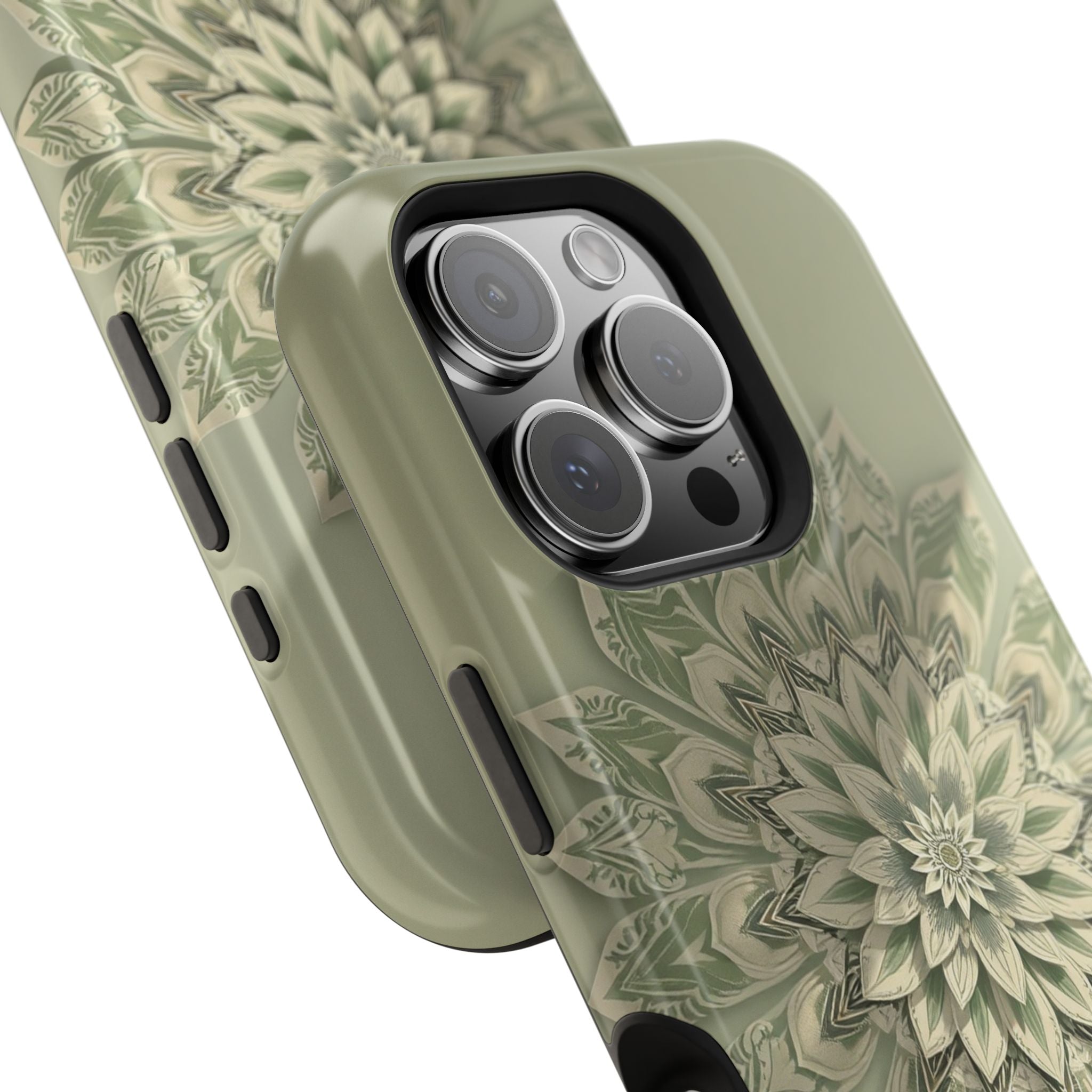 iPhone Sage And Ivory Floral Mandala Slim Everyday Designer Case · iPhone Case