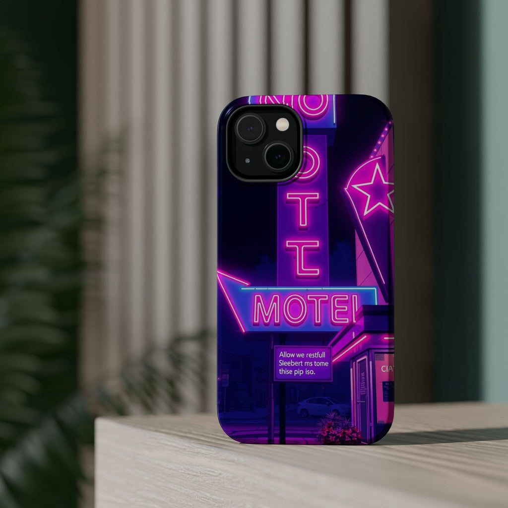 iPhone Neon Sign Motel Enchanted Art Slim Everyday Designer Case · iPhone Case