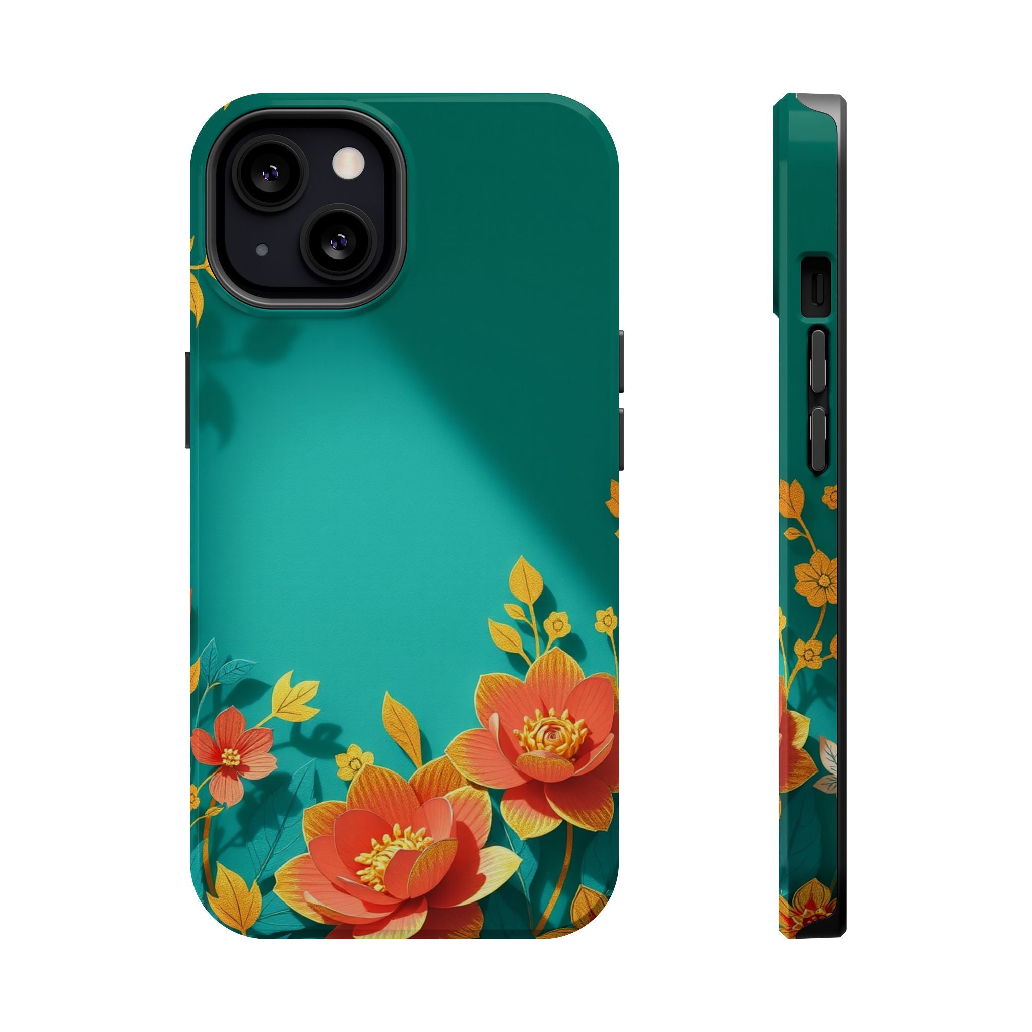 iPhone Floral Gold Foil Paper Cut Art Slim Everyday Designer Case · iPhone Case