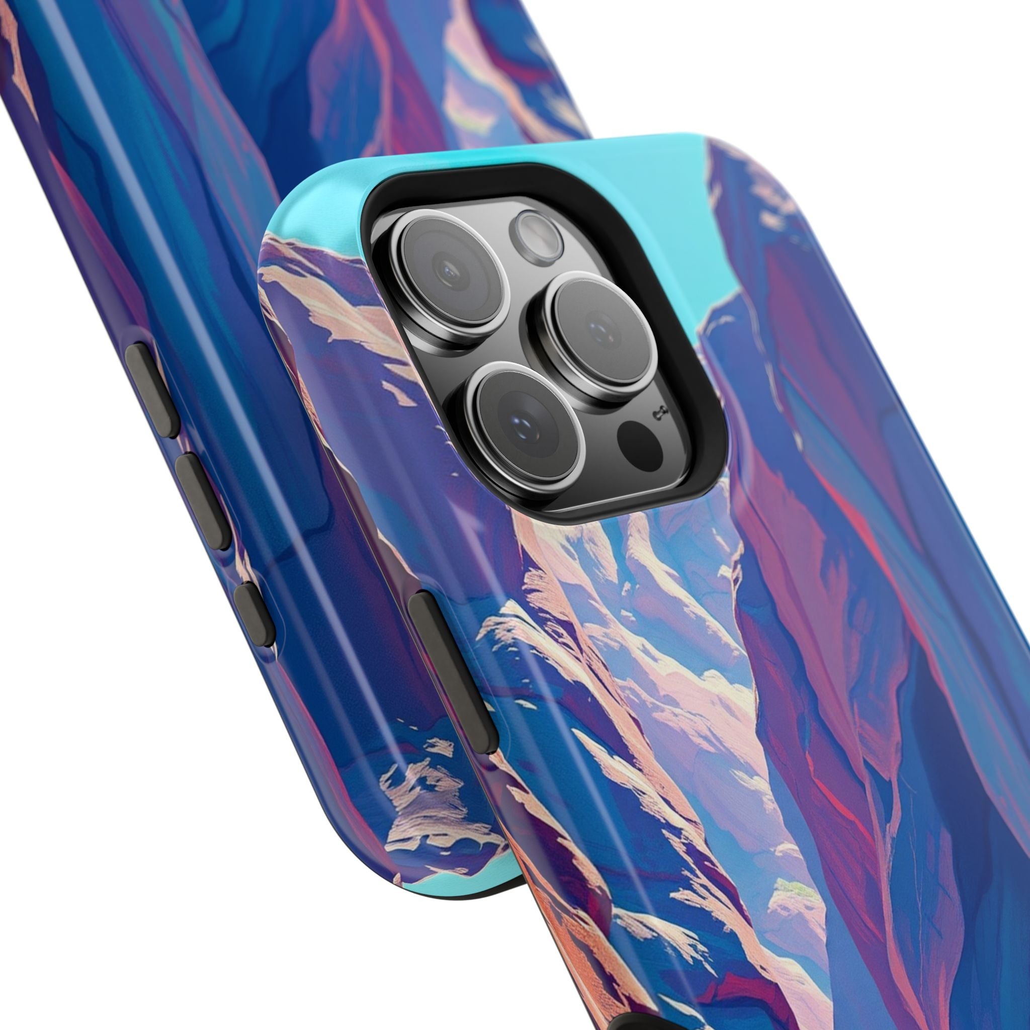 iPhone Cyan And Magenta Canyon Wall Slim Everyday Designer Case · iPhone Case