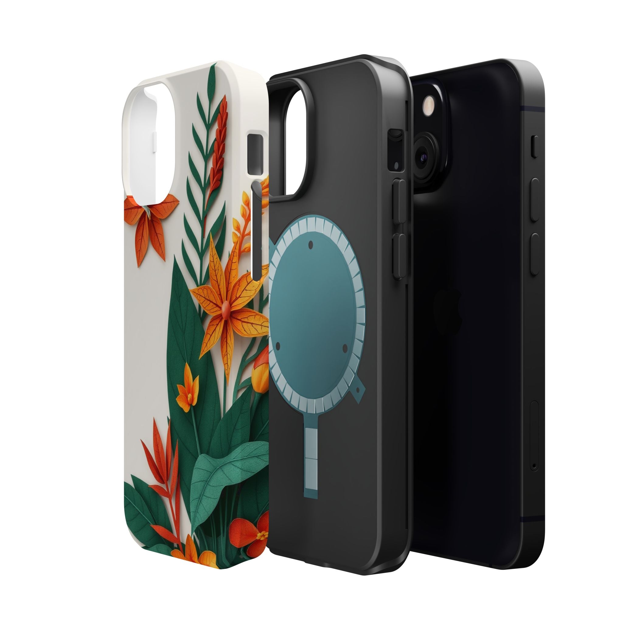 iPhone Jungle Floral Paper Cut Art Bold Modern Everyday Snap Case · iPhone Case