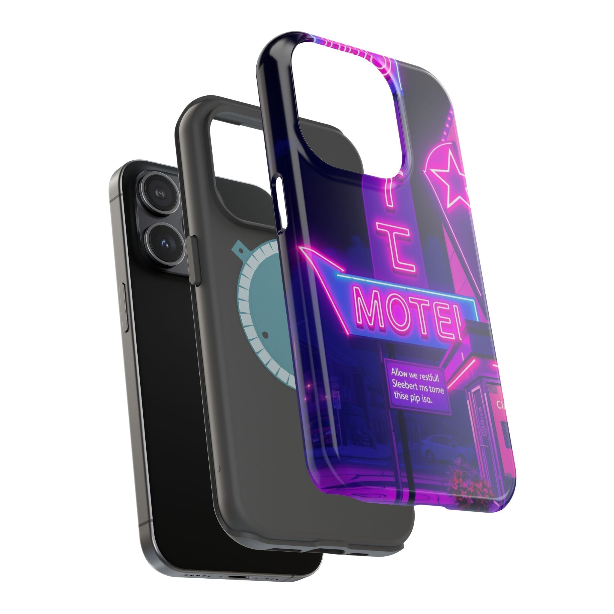 iPhone Neon Sign Motel Enchanted Art Slim Everyday Designer Case · iPhone Case