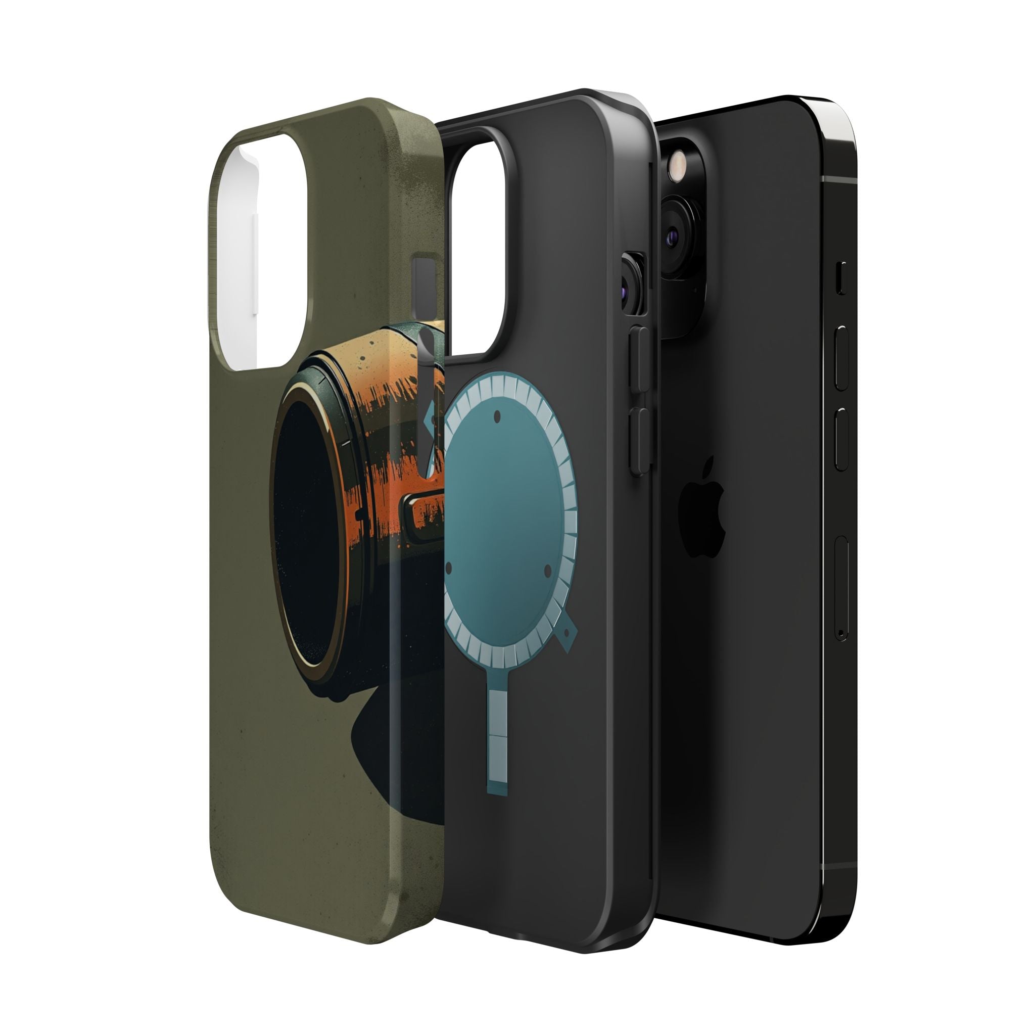 iPhone Charcoal And Copper Vintage Postcard Slim Everyday Designer Case · iPhone