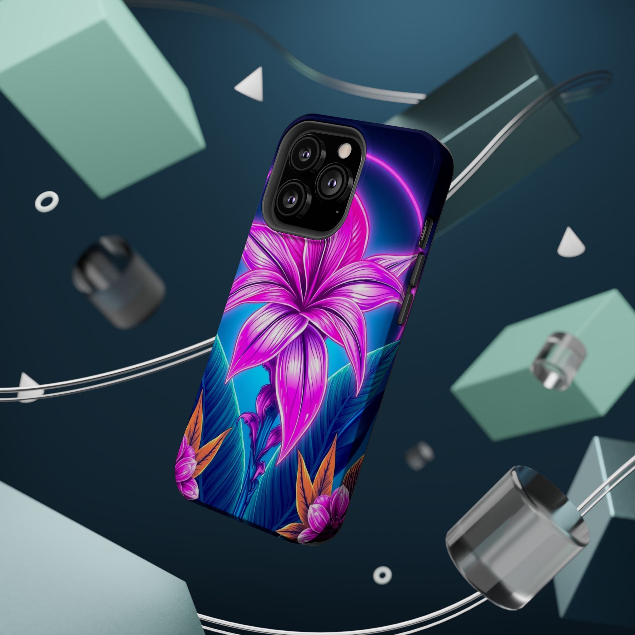iPhone Tropical Bloom Neon Cyberpunk Slim Everyday Designer Case · iPhone Case