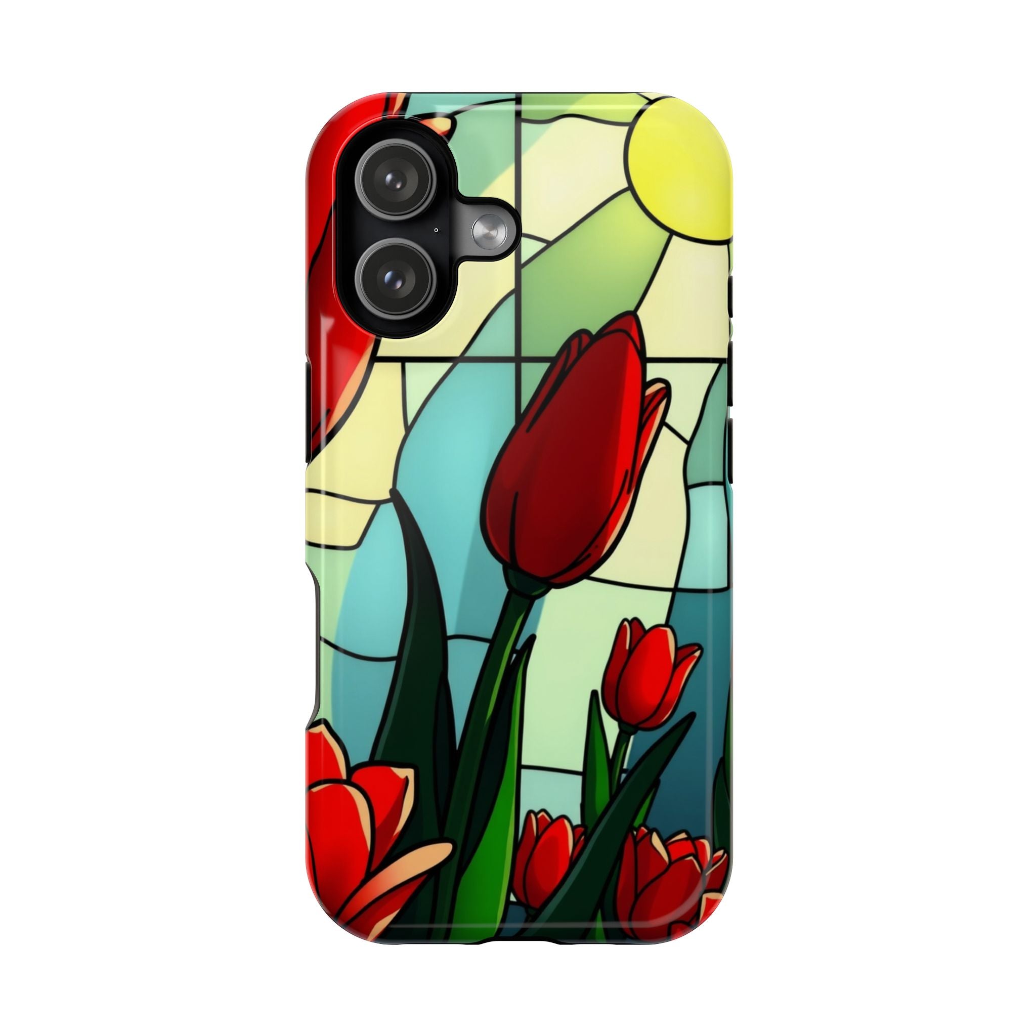 iPhone Tulip Row Stained Glass Slim Everyday Designer Case · iPhone Case